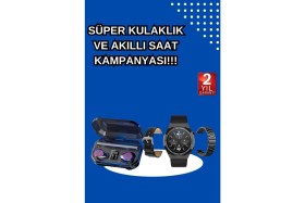 Resim DS LLC Ieg ™ Yeni Nesil Kampanyası Bluetooth Bağlantılı Akıllı Saat ve Kablosuz Kulaklık Dijital G 