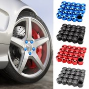 Resim 20 adet/takım Tekerlek Somunu Jant Kapağı, 17mm Somun Araba Tekerleği Otomatik Hub Vidası Koruma Anti-Hırsızlık Kapağı Araba için 