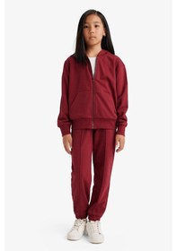 Resim Defacto Kız Çocuk Basic Düz Kapüşonlu Fermuarlı Sweatshirt C8110a825aubr281 Bordo 