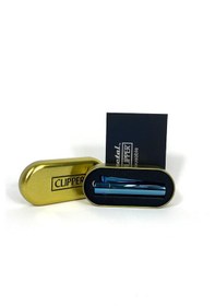 Resim Clipper Metal Çakmak Mavi Renk Özel İsim Yazdırılır 