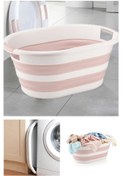 Resim Sepetkitchen Katlanabilir Silikon Çamaşır Sepeti - Pudra 18 Litre 