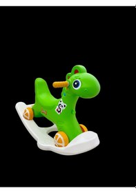 Resim Sallanan Yeşil Dinazor Sallanan Ve Tekerlekli Dino 