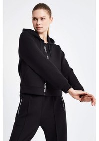 Resim Lescon 24ntbl002136-633 Siyah Kadın Fermuarlı Kapşonlu Sweatshirt Siyah 