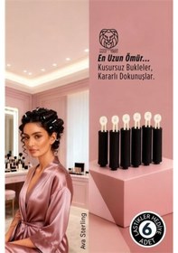 Resim Saç Bigudisi - 6'lı Saç Bukle Şekillendirme Seti - Lastikli - Ömürlük Şekillendirme Diğer 