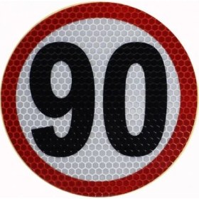 Resim Nzb Reflektörlü Fosforlu Bant Tır Kamyon Dorse Arkası "90" Yazısı 