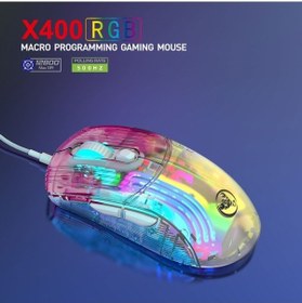 Resim Wenlin X400 Şeffaf Rgb Programlanabilir Oyun Mufunye Hxsj Faresi Aydınlatmalı 12800dpı 001 İi 001 