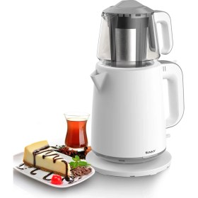 Resim Beyaz Çay Makinesi, Kettle Kullanımı Için Pratik ve Şık Tasarım 