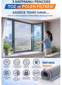 Resim Respilon- Odera Yeni Nesil Sineklik - 3 Katmanlı Toz Polen Alerjen Pencere Filtresi 100cm X 150cm 