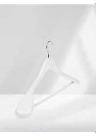 Resim Beyaz Ahşap Pabuçlu Ceket Takım Elbise Askısı 10 Adet Beyaz 