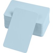 Resim Boş Kelime Kartları 5x8 cm - 50 Adet Oval Kenarlı | Tabu &amp; Not Kartları - Mavi 