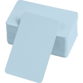 Resim Boş Kelime Kartları 5x8 cm - 50 Adet Oval Kenarlı | Tabu &amp; Not Kartları - Mavi 