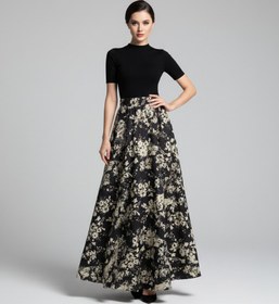 Resim Vintage Flora Etek Siyah 