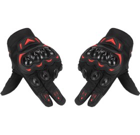 Resim Dofolink Aumotop Lh-03 Siyah-kırmızı M Büyüklük Motor Güvenlik Eldiveni, Dört Mevsim Kullanıma Uygun, Kaymazsız Dokunmatik Ekran Dostu, Dayanıklı Outdoor Spor Eldiveni 