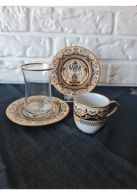 Resim Konyax 18 Parçalık Kahve Çay Seti Santo Çok Renkli 