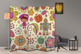 Resim Çocuk Temalı Özel Tasarım Paravan Room Divider 180 x 200 cm 