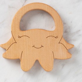 Resim Hobi Baby Ahtapot Figürlü Organik Ahşap Diş Kaşıyı 