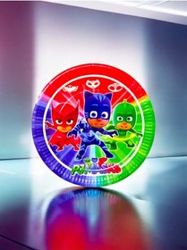 Resim 8 Adet Pijamaskeliler Temalı Tabak - Doğum Günü Parti Ve Eğlenceli Etkinlikler İçin 7 