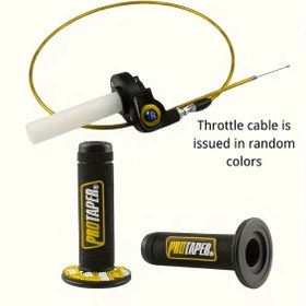 Resim Tongdashop Sarı 22mm 7/8'' Dirt Bike Gaz Kumanda Kolu - 1200mm Kablo, Ergonomik Dokulu Yüzey 