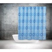 Resim Tropik Banyo Duş Perdesi 5033 Mavi Çift Kanat 2X110X200Cm Çok Renkli 
