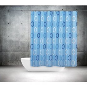 Resim Tropik Banyo Duş Perdesi 5033 Mavi Çift Kanat 2X110X200Cm Çok Renkli 
