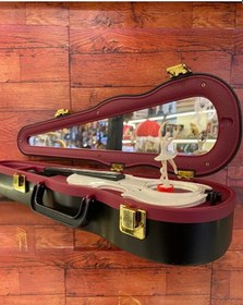 Resim Keman Kutusu Tasarımlı Dönen Balerinli Müzik Kutusu Nostaljik Dekoratif Hediyelik Ürün 