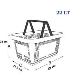 Resim Omnipazar SY-2260 Çift Saplı Plastik Market Taşıma Sepeti Yeşil 6 Adet 