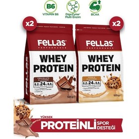 Resim Whey Protein Tozu Çikolata Aromalı 525 G X 2 + Whey Protein Tozu Kurabiye Aromalı 525 G X 2 Çikolata - Kurabiye 