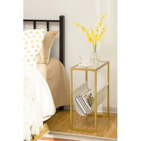 Resim Temperli Cam Gazetelik Dergilik Yan Sehpa Koltuk Sehpas 