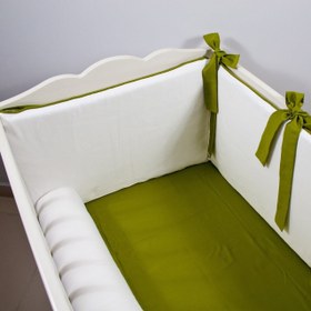 Resim Ekru - Olive Bumper | Beşik Yan Koruma - Sosis Bumper / 70x130 