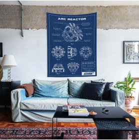 Resim The Lucid Lab Iron Man Arc Reactor Blueprint Arc Reactor Taslak Çizim Duvar Örtüsü 