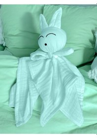 Resim Müslin Bebek Uyku Arkadaşı 4 Katlı Tavşan Organik Mint 