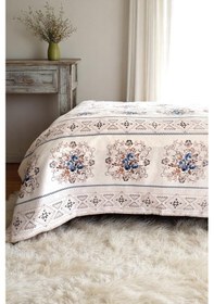 Resim Alla Turca Çift Kişilik Kanaviçe Desenli Pike İndigo 200x240 Cm %100 Pamuk İndigo 