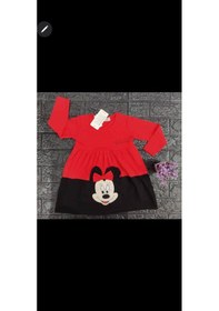Resim Mickey Kız Çocuk Elbise 3-8 Yaş Kırmızı 