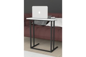 Resim Bofigo Metal Ayaklı Laptop Sehpası Kahvaltı Masası Çalışma Sehpası Stabil Beyaz 