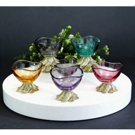 Resim Elta Collection 6 Lı Kahve Yanı Renkli Mini Lokumluk Şekerlik Sosluk Reçellik Çerezlik Kase Altın 