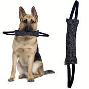 Resim 1 adet Dayanıklı Köpek Eğitim Çiğneme Oyuncak Çift Taraflı Tutacaklar ile - Profesyonel Yırtılmaya Dayanıklı Çiğneme ve Çekme Evcil Hayvan Oyuncakları için Köpekler, Yavru Köpekler, Alman Çobanı, Sınır Köpeği, Rottweiler, Köpekler için Çiğneme Oyuncakları, Yavru Köpekler için Diş Çıkarma Yardımcısı, Sağlam Yapı, Pilsiz 