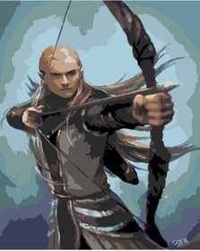 Resim wombhobby legolas 2 yüzüklerin efendisi Sayılarla Boyama Seti 80X100 Cm Çerçeveli (Kasnağa ) Gerili 