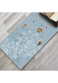 Resim Evaşk Çocuk Seccadesi Namazlık Dokuma Halı Kaymaz Muslumana Seccade50 x 90 MAVİ 1EVASK410M50 