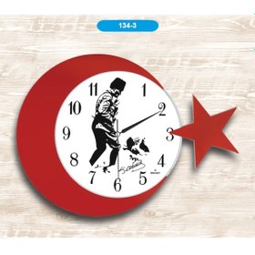 Resim 42 Cm Atatürk Imzalı Duvar Saati Dekoratif Duvar Saati (468612447) Kırmızı - Beyaz 