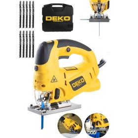 Resim Deko DKT10DT 6 Kademe Devir Ayarlı Lazerli Pandüllü Dekupaj Testere 2000W Çantalı Set + 10AD Bıçak 