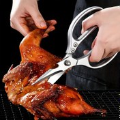 Resim Ağır Hizmet Tipi Paslanmaz Çelik Tavuk Kemiği Makasları, Kemiği Kesmek, Balık, Şişe Kapağı Çıkarma, Izgara Et İçin Çok Amaçlı Mutfak Makasları - Metal Yapı 