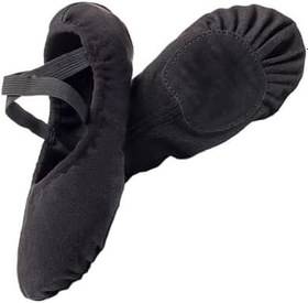 Resim Hanımlar Bale Terliği Için Yetişkin Yumuşak Tabanlı Bale Ayakkabısı Kızlar Dans Ayakkabıları Yetişkin ları Kanvas ları Tabanı Deri Black 