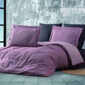 Resim Maxstyle Bambu Çizgili Bordo Çift Kişilik Nevresim Takımı 