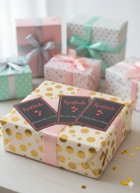 Resim 50 Adet Çizgi Detaylı Teşekkür Kartı - 5 Model - Paketleme Kartı - 9x6cm Kalın Parlak 