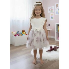 Resim Retro Women Kız Çocuk Pamuklu Çiçekli Tütülü Doğum Günü Özel Gün Abiye Günlük Prenses Elbise 