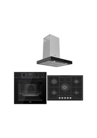 Resim Ferre QEP64CS + ED035 + D100 Steam Plus 75 Serisi 3'Lü Cam Ankastre Set 