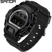 Resim Hanyang Siyah Sanda Yeni Askeri Spor Saatler El Işığı Ekran Elektronik Saat Askeri Su Geçirmez LED Dijital Saat Relogio Masculino (Yurt Dışından) 