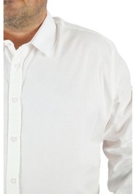 Resim Mocgrande Büyük Beden Erkek Gömlek Punteado 23355 BEYAZ Beyaz 