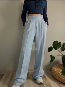 Resim Hazel Kadın Bebe Mavi Yüksek Bel Palazzo Pantolon-bebe Mavi Bebe Mavi 