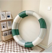 Resim Bebek Yüzme Yuvarlak Havuz Yaz Çocuk Su Oyuncakları Şişme Küvet Yeşil Çizgili , Boyut:no.120 Bej 